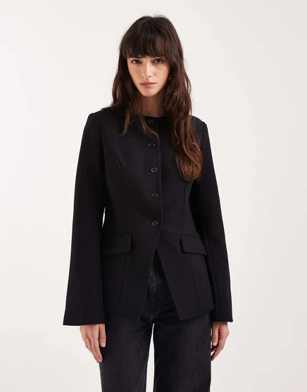 Женский блейзер Gina Tricot с высоким воротником, черный