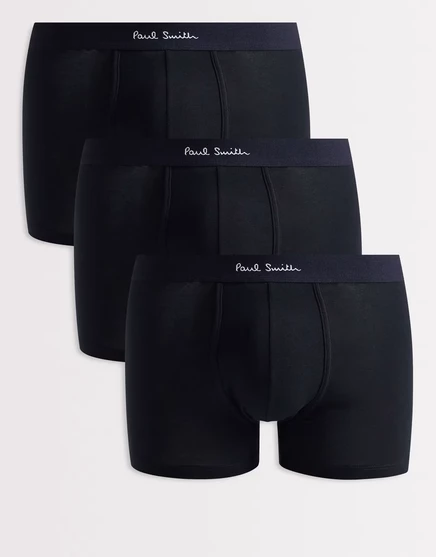 Трусы PS Paul Smith из 3-х комплектов с черным поясом черного цвета