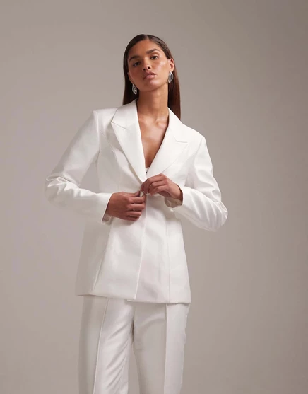 Женский пиджак asos design с глубокими карманами, белый