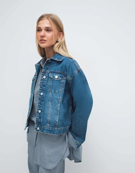 Джинсовая куртка оверсайз от ASOS DESIGN 90-х годов винтажного синего цвета