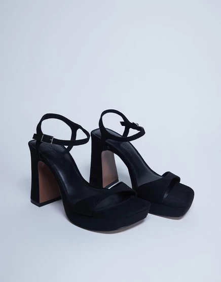 Черные босоножки на массивном каблуке и платформе от Topshop Faye  black