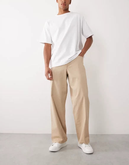 Мужские джинсы ASOS Design свободного кроя, легкие, бежевые