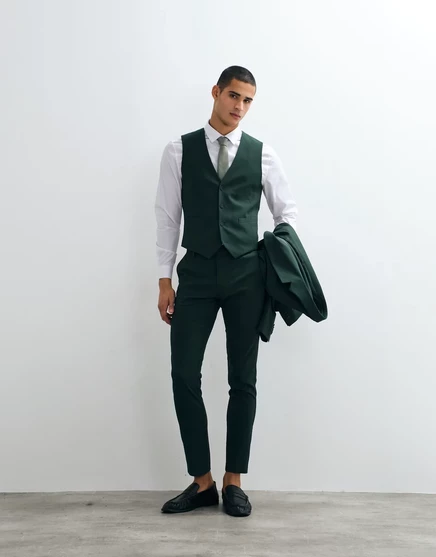 Мужские брюки ASOS Design skinny, темно-зеленые