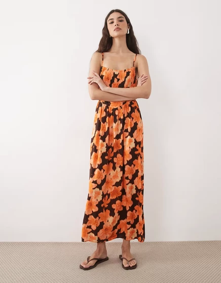 Женское макси-платье Miss Selfridge на тонких бретелях, мульти