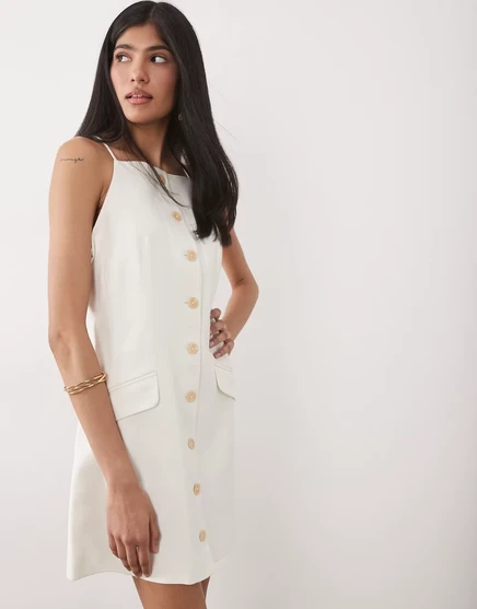 Женское мини-платье River Island на бретелях, белое