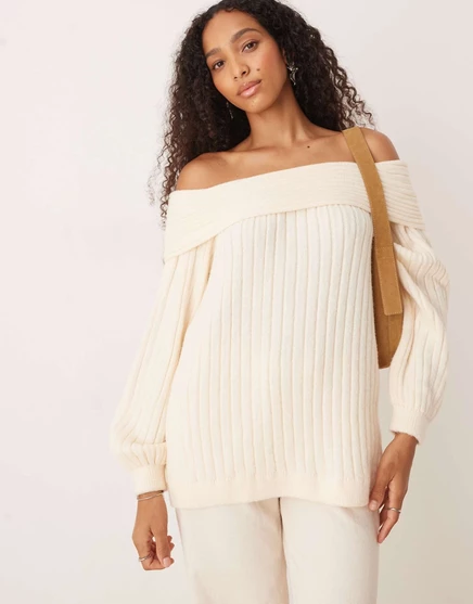  Свитер ASOS DESIGN оверсайз цвета экрю ecru