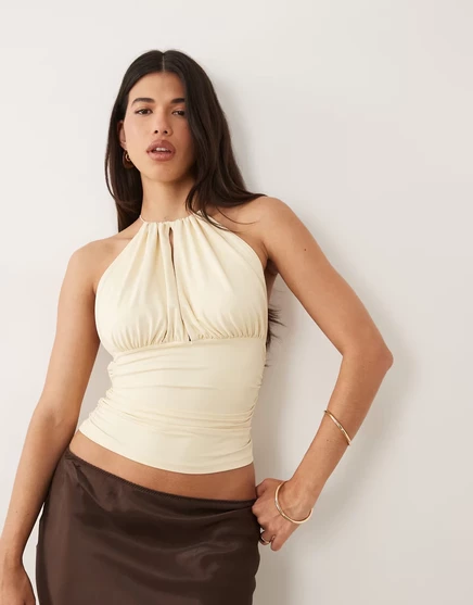 Женский топ-халтер asos design, кремовый
