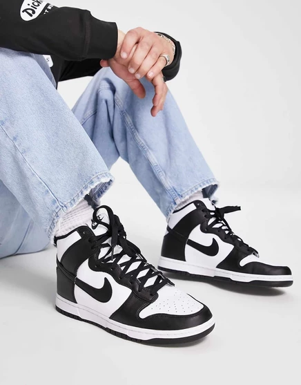 Черно-белые кроссовки Nike Dunk High Retro black