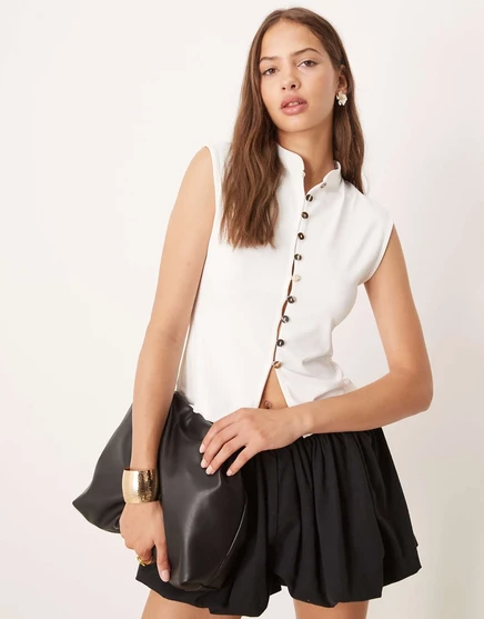  Топ из полиамида ASOS DESIGN цвета слоновой кости ivory