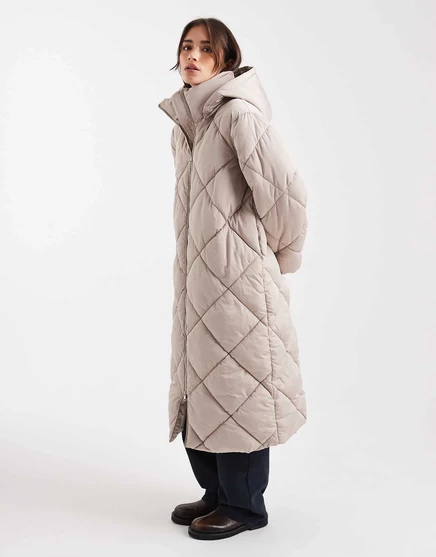Женское стеганое пуховое пальто Miss Selfridge, мокко