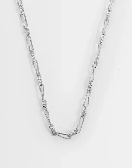 Мужская цепочка ASOS Design из скрученных звеньев, серебристая