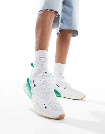 Кроссовки Nike Air Max 270 белого и зеленого цветов white