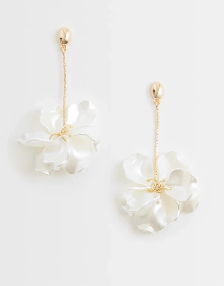 Женские серьги ASOS Design цветок-подвеска, слоновая кость