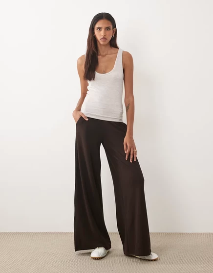 Женские широкие брюки JDY Tall, шоколадные