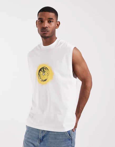 Мужская майка ASOS Design с принтом The Stone Roses, белая