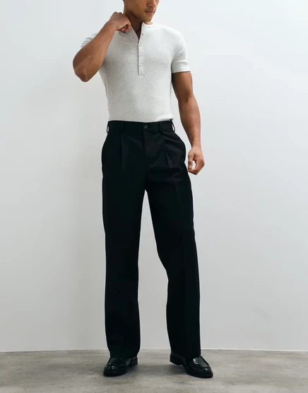 Мужские брюки ASOS Design широкие со складками, черные
