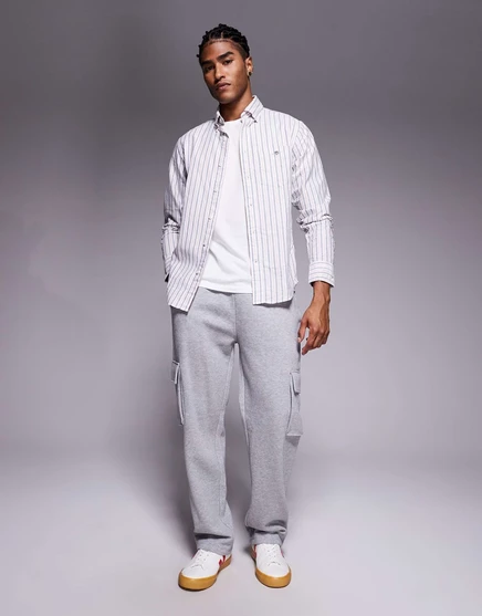 Мужские широкие карго-штаны ASOS Design, серый меланж