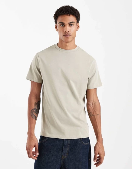 Дизайнерская футболка ASOS с круглым вырезом в тяжелом весе цвета хаки london fog