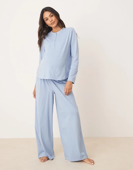 Пижамные брюки для беременных ASOS DESIGN mix &match синего цвета blue