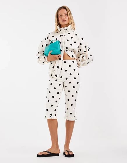 ДИЗАЙНЕРСКИЕ брюки-капри ASOS с отделкой жабо в горошек -комплект в горошек