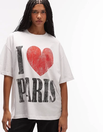 ДИЗАЙНЕРСКАЯ футболка оверсайз от ASOS с белым рисунком 
