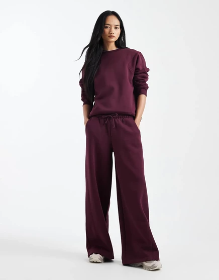 Широкие спортивные брюки ASOS DESIGN premium со швами 500 г/см на рис fig