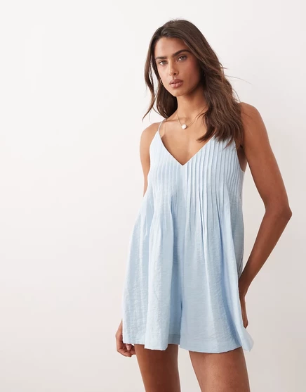 Женский комбинезон ASOS Design с защипами, пастельно-голубой
