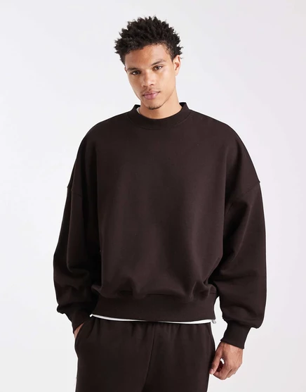 Толстовка ASOS DESIGN premium heavyweight extreme оверсайз коричневого цвета толщиной 400 г. mole