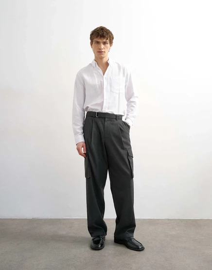 Брюки Topman с широкими штанинами и накладными карманами цвета древесного угля