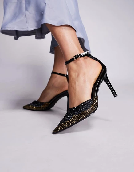 Черные туфли на каблуках Azalea Wang Julippe с ремешком  black multi