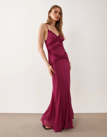 Женское платье ASOS Design миди с кружевом, оранжевое