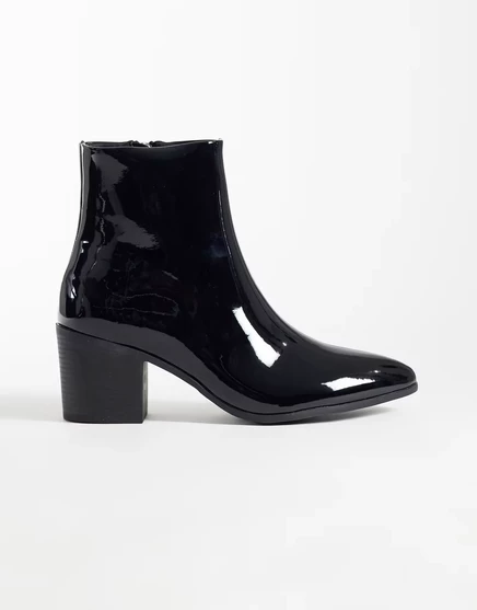 Мужские ботинки ASOS Design на молнии, черные лаковые