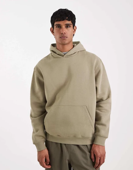 Мужское худи ASOS Design Essentials свободного кроя с карманом-кенгуру, хаки