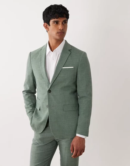 Мужской пиджак Selected linen mix slim fit, светло-зеленый меланж