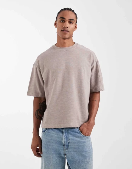 ДИЗАЙНЕРСКАЯ футболка свободного кроя оверсайз от ASOS с деталями в виде швов из каменной крошки