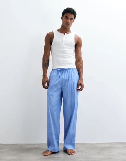 Мужские брюки для дома ASOS Design, белая полоска, голубые