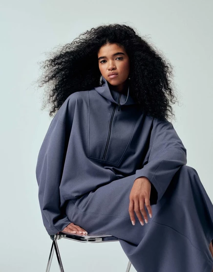 Синяя куртка с воронкообразным вырезом от ASOS DESIGN, сшитая на заказ - часть комплекта