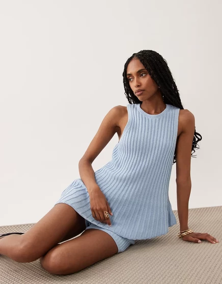 Женский топ ASOS Design асимметричный плиссированный, синий