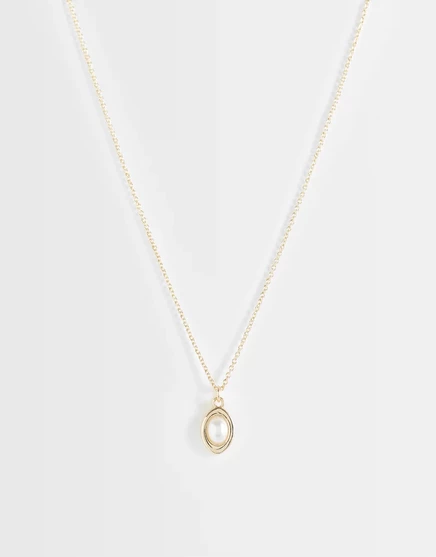 Колье с подвеской из искусственного жемчуга ASOS DESIGN в золоте gold