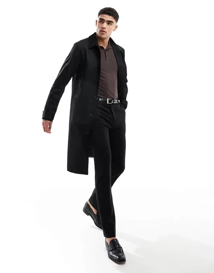 Мужской тренч ASOS DESIGN, черный