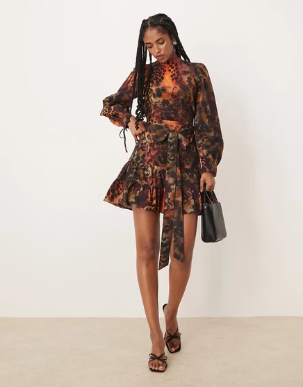 Мини-платье Isabelle Pennington-Edmead Tiger Shell с принтом ракушек tiger shell print