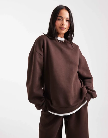 Стильная толстовка ASOS DESIGN ultimate оверсайз с откидной спинкой шоколадного цвета chocolate