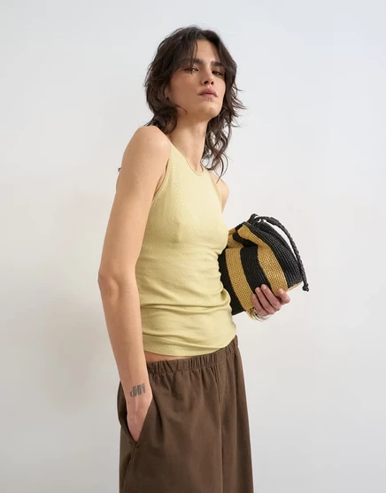 Майка racer в рубчик из смеси лиоцелла премиум-класса от Topshop цвета мягкого хаки soft khaki