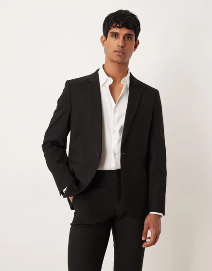Приталенный пиджак от ASOS DESIGN черного цвета black