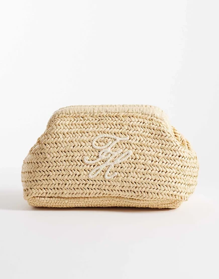 Клатч Tommy Hilfiger elevated raffia из натуральной рафии бежевого цвета
