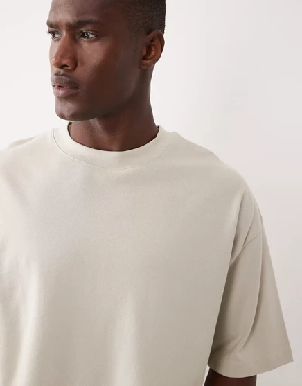 Мужская футболка ASOS Design оверсайз из пике, бежевая