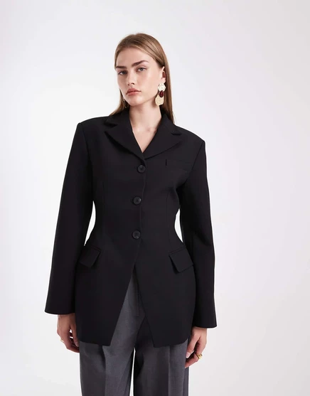 Женский приталенный пиджак ASOS Design Cinch, черный