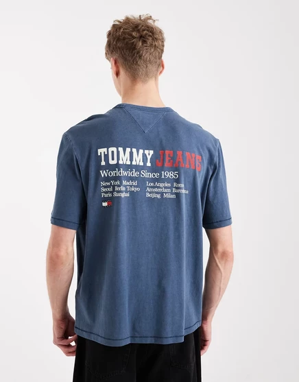 Мужская футболка Tommy Jeans 90s Waving Flag, темно-синяя