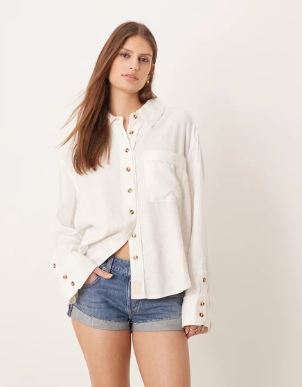 Женская рубашка Free People Laurel, цвета айвори