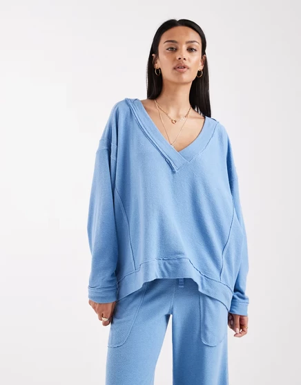 Женская толстовка Free People Staycation, голубая